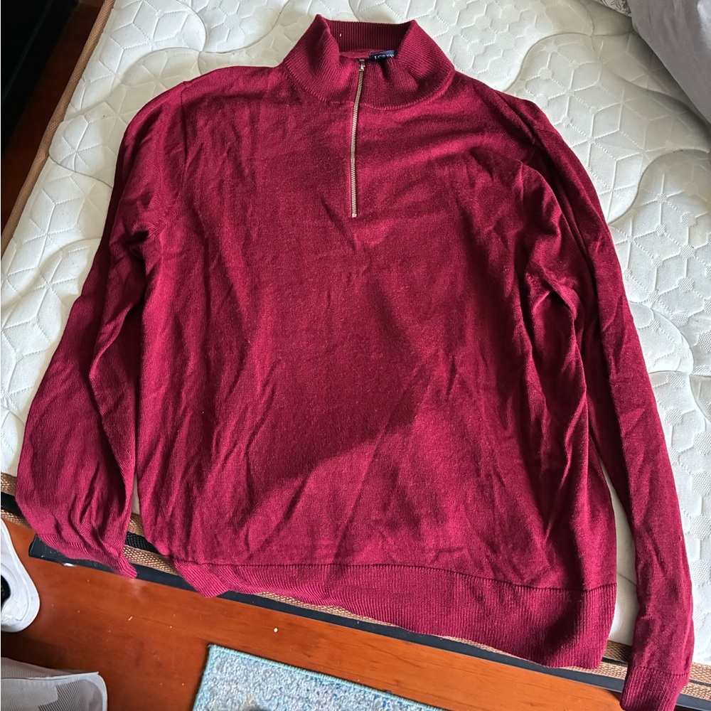 Men's JCrew Half-Zip Sweater - Burgundy